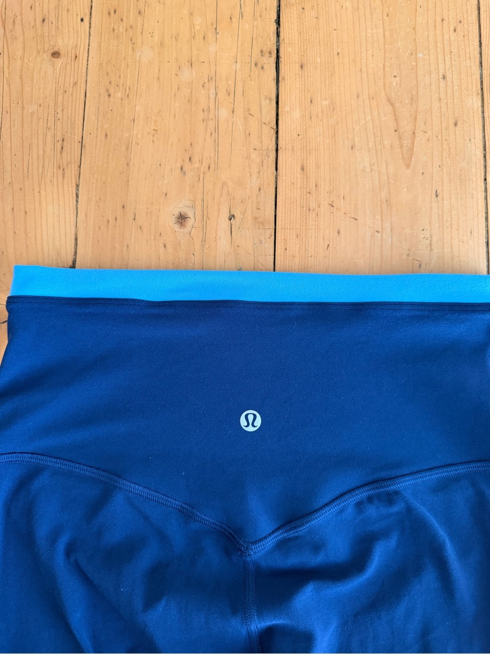 lululemon athletica Blue Leggings with Light Blue Waistband